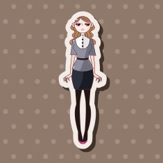 lady girl cartoon theme elements N206