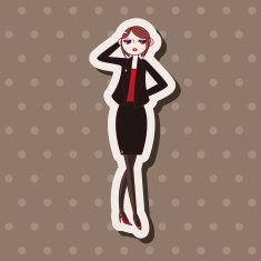 lady girl cartoon theme elements N207
