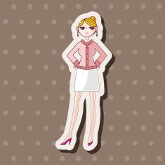 lady girl cartoon theme elements N208
