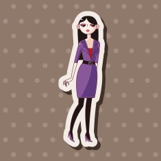 lady girl cartoon theme elements N209