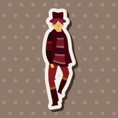 boy man cartoon theme elements vector eps N37