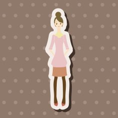 lady girl cartoon theme elements vector eps N55