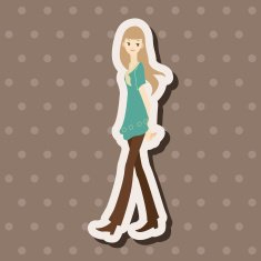 lady girl cartoon theme elements vector eps N56