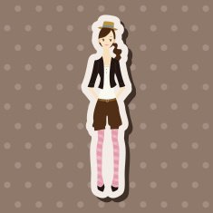 lady girl cartoon theme elements vector eps N57