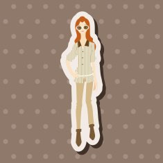 lady girl cartoon theme elements vector eps N59