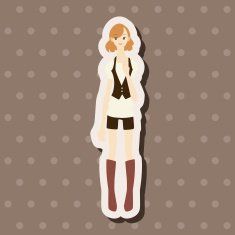lady girl cartoon theme elements vector eps N60