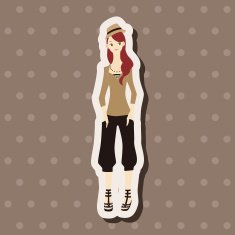 lady girl cartoon theme elements vector eps N61