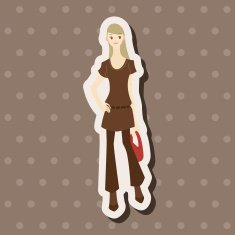 lady girl cartoon theme elements vector eps N63