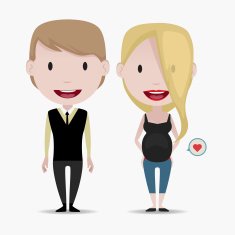 pregnant couple illustration