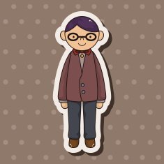 boy man cartoon theme elements vector eps N54