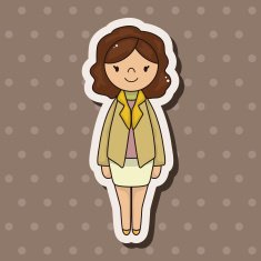 lady girl cartoon theme elements vector eps N64