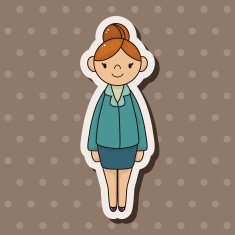 lady girl cartoon theme elements vector eps N65