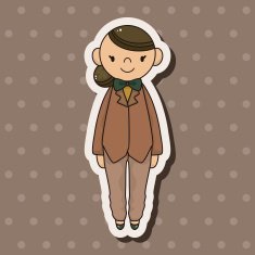 lady girl cartoon theme elements vector eps N66