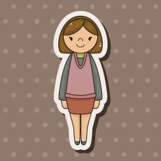 lady girl cartoon theme elements vector eps N68