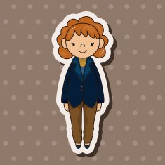 lady girl cartoon theme elements vector eps N69