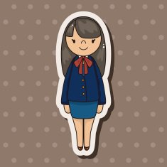 lady girl cartoon theme elements vector eps N70