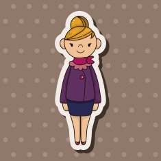 lady girl cartoon theme elements vector eps N71