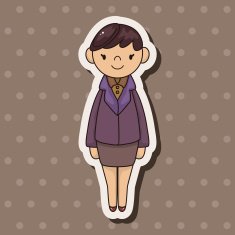 lady girl cartoon theme elements vector eps N72