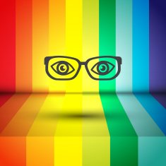 glasses with eyes vector icon
