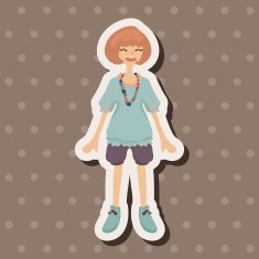 lady girl cartoon theme elements vector eps N74