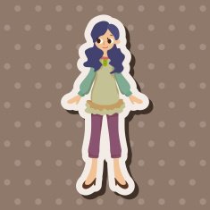 lady girl cartoon theme elements vector eps N75