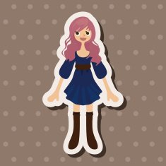lady girl cartoon theme elements vector eps N76