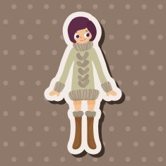 lady girl cartoon theme elements vector eps N77