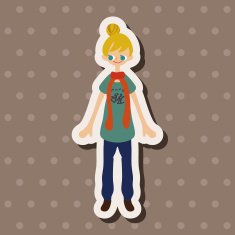 lady girl cartoon theme elements vector eps N78