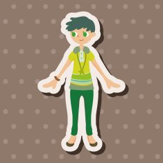lady girl cartoon theme elements vector eps N80