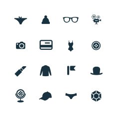 set of accessories icons