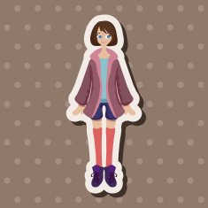 lady girl cartoon theme elements N210