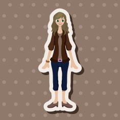 lady girl cartoon theme elements N212