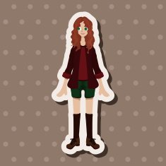 lady girl cartoon theme elements N213
