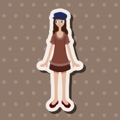 lady girl cartoon theme elements N214