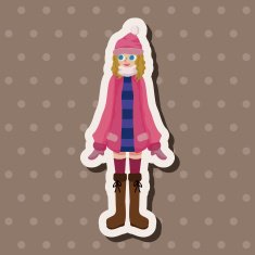 lady girl cartoon theme elements N215