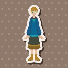 lady girl cartoon theme elements N216