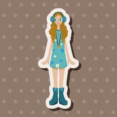 lady girl cartoon theme elements N217