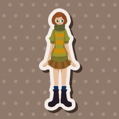 lady girl cartoon theme elements N218