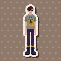 boy man cartoon theme elements N204