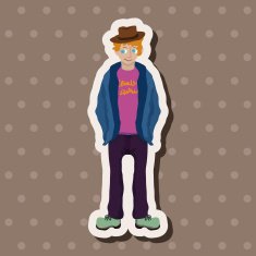 boy man cartoon theme elements N205