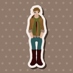 boy man cartoon theme elements N210