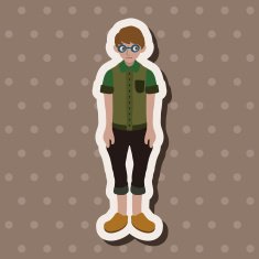 boy man cartoon theme elements N212