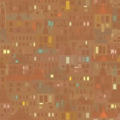 Night city Vector background vintage houses