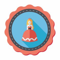 Princess flat icon with long shadow N6