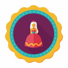 Princess flat icon with long shadow N7