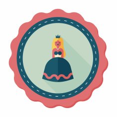 Princess flat icon with long shadow N8