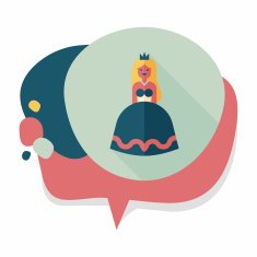 Princess flat icon with long shadow N12