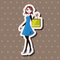 shopping girl theme elements vector eps N19