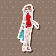 shopping girl theme elements vector eps N20