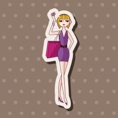 shopping girl theme elements vector eps N21